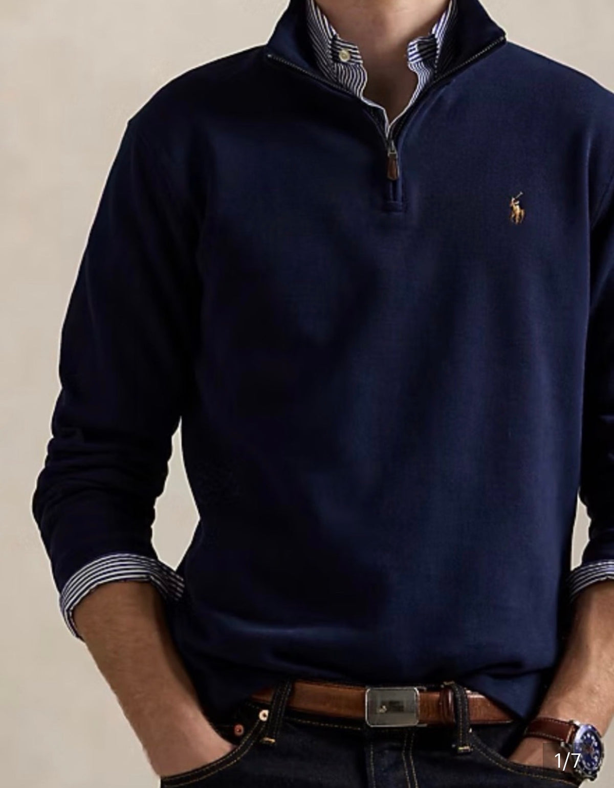 #51 Men’s M Polo Ralph Lauren Estate Ribbed Quarter Zip Sweater