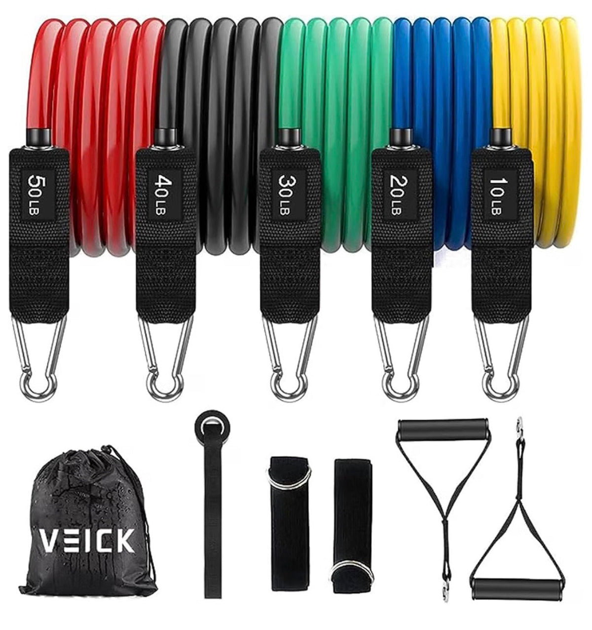 #51 Multi Weight Set Resistance Bands with Handles