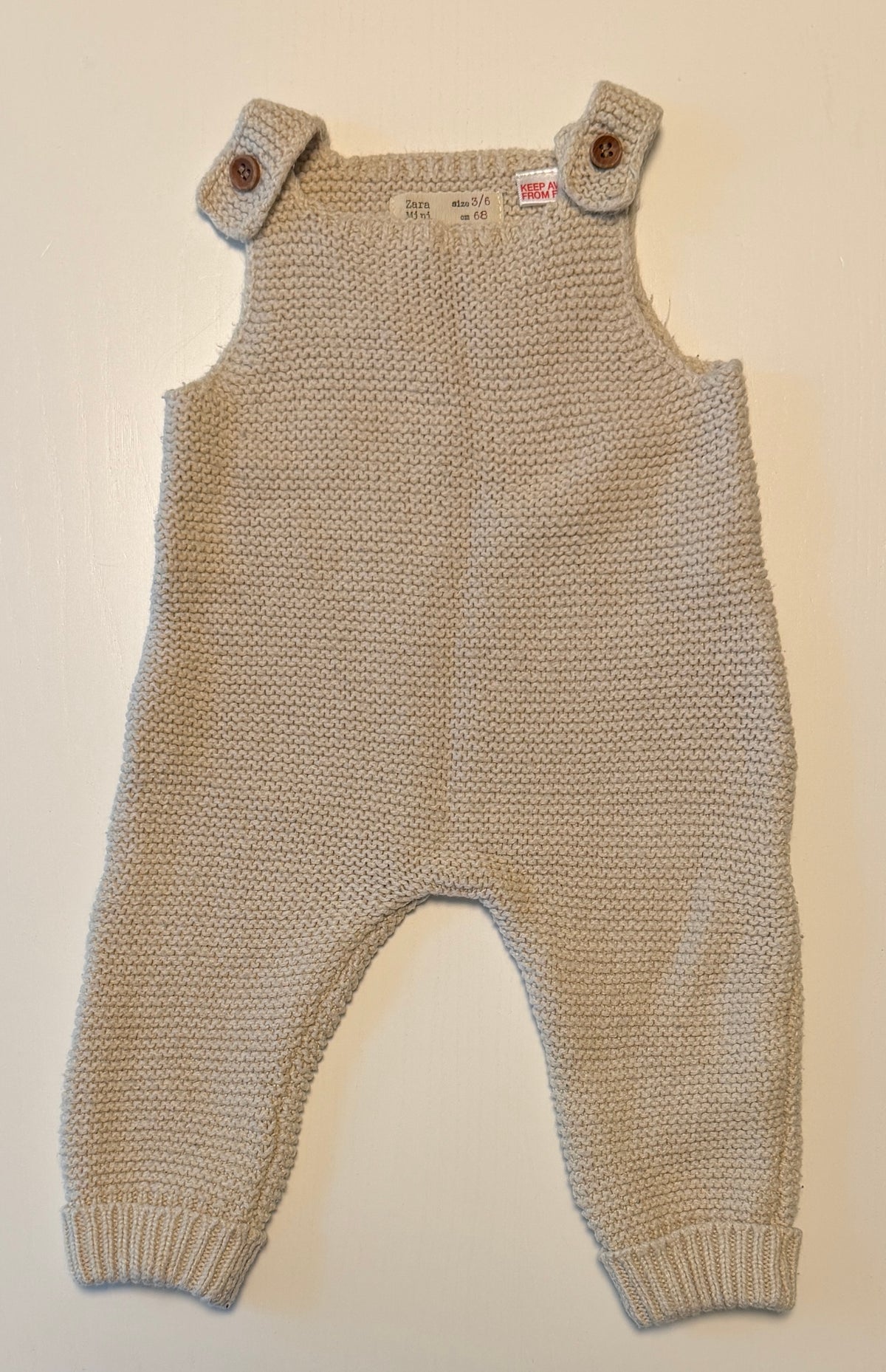 #93 Zara cardigan and knit overall bundle (2 items) girls size 3-6 months