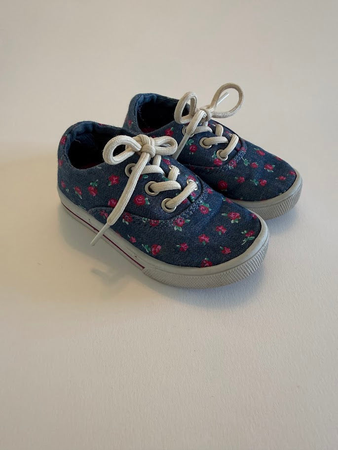 #78 REDUCED Carter's Floral Gym Shoes Girls Size 5