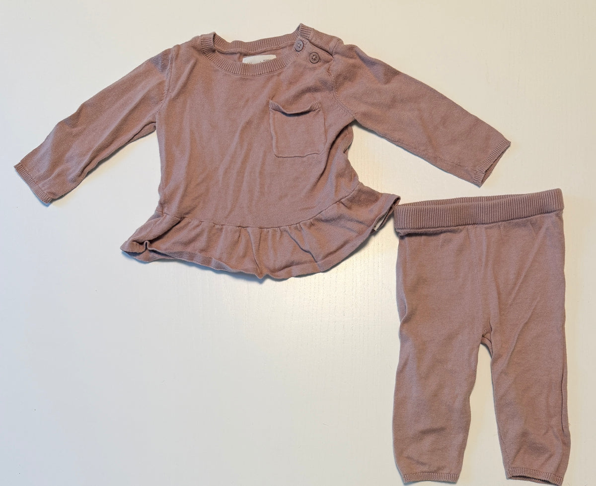 #93 Little Planet organic cotton lightweight sweater set girls size 3-6 months