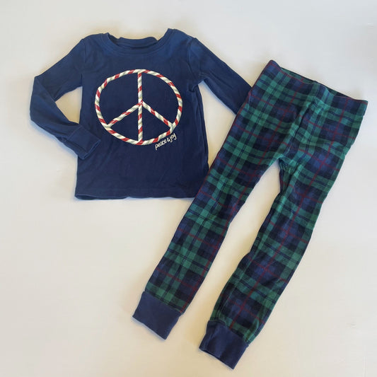 #118 | Size 4T | Old Navy Unisex Peace Sign Christmas Pajamas