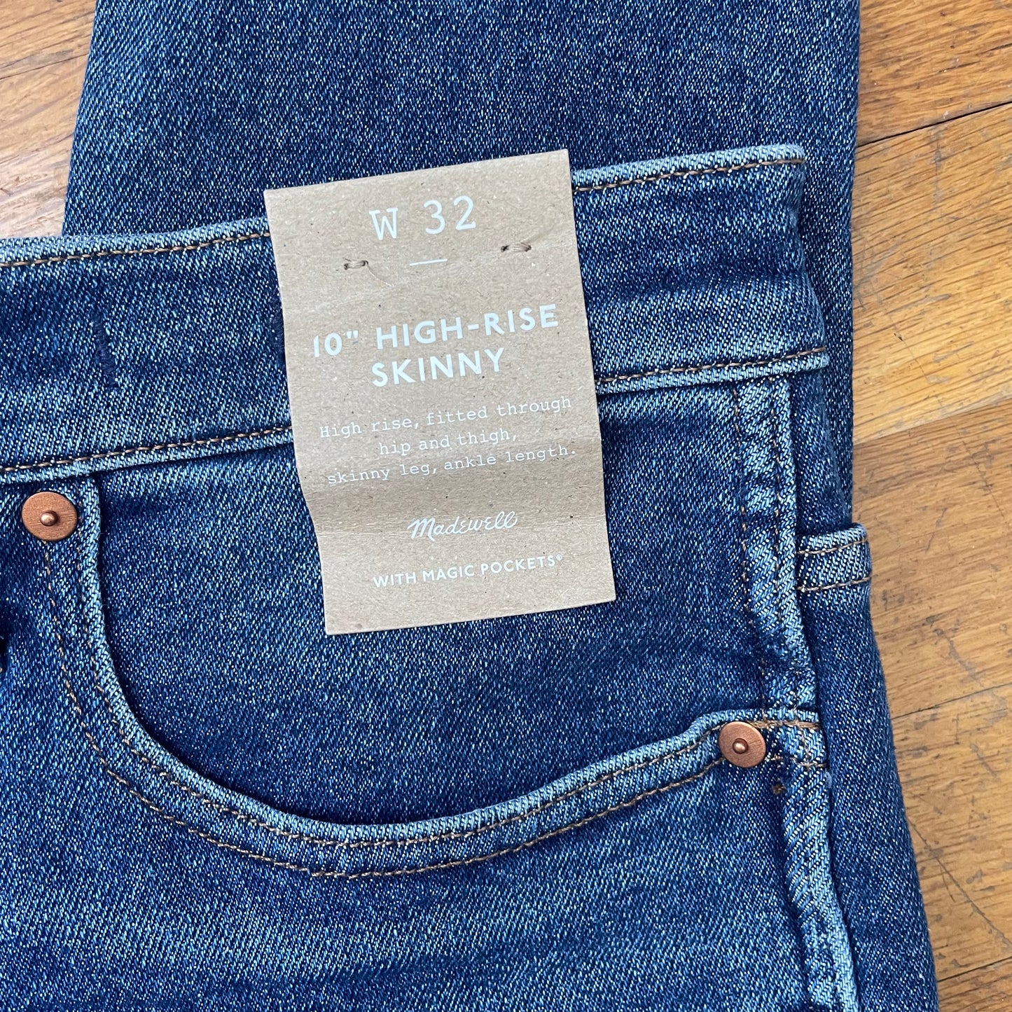 Madewell 10" High-Rise Smithley Skinny Jeans Size 32 NWT