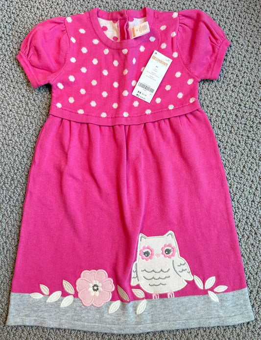 Seller 8 - girls size 5 Gymboree short sleeve Owl sweater dress