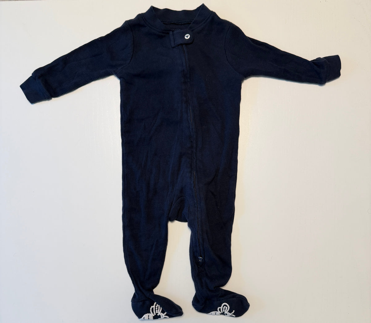 #93 Burts Bees organic cotton sleep-and-play footie bundle (3) size 3-6 months