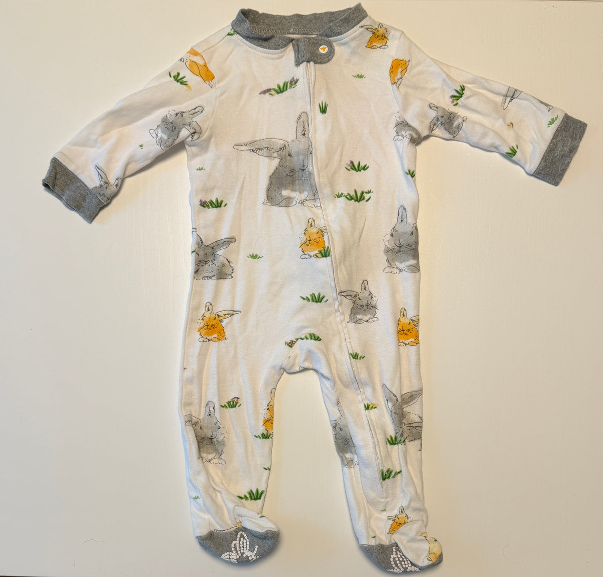 #93 Burts Bees organic cotton sleep-and-play footie bundle (3) size 3-6 months