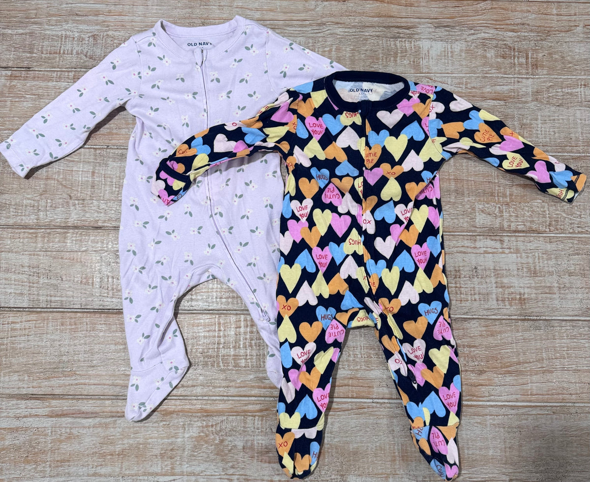 #108 Old Navy Footed Zip Romper Bundle Size 6-9M