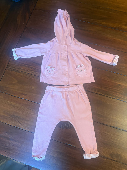 #51 Carters Girls 6M Pink Pants and Jacket Set