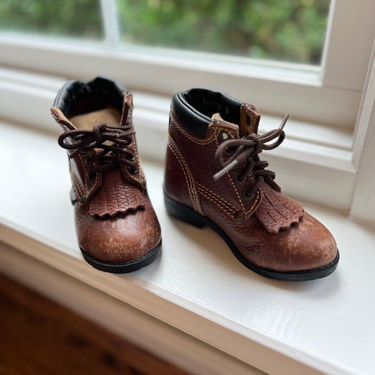 Seller #115 - Boys / Gender Neutral Toddler Size 5 Brown Leather Cowboy Boots, VGUC