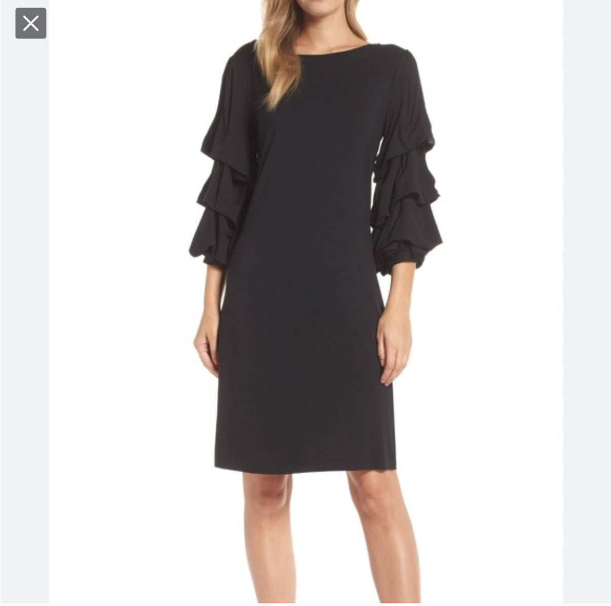136 nwt Lilly Pulitzer black ruffle sleeve dress XS