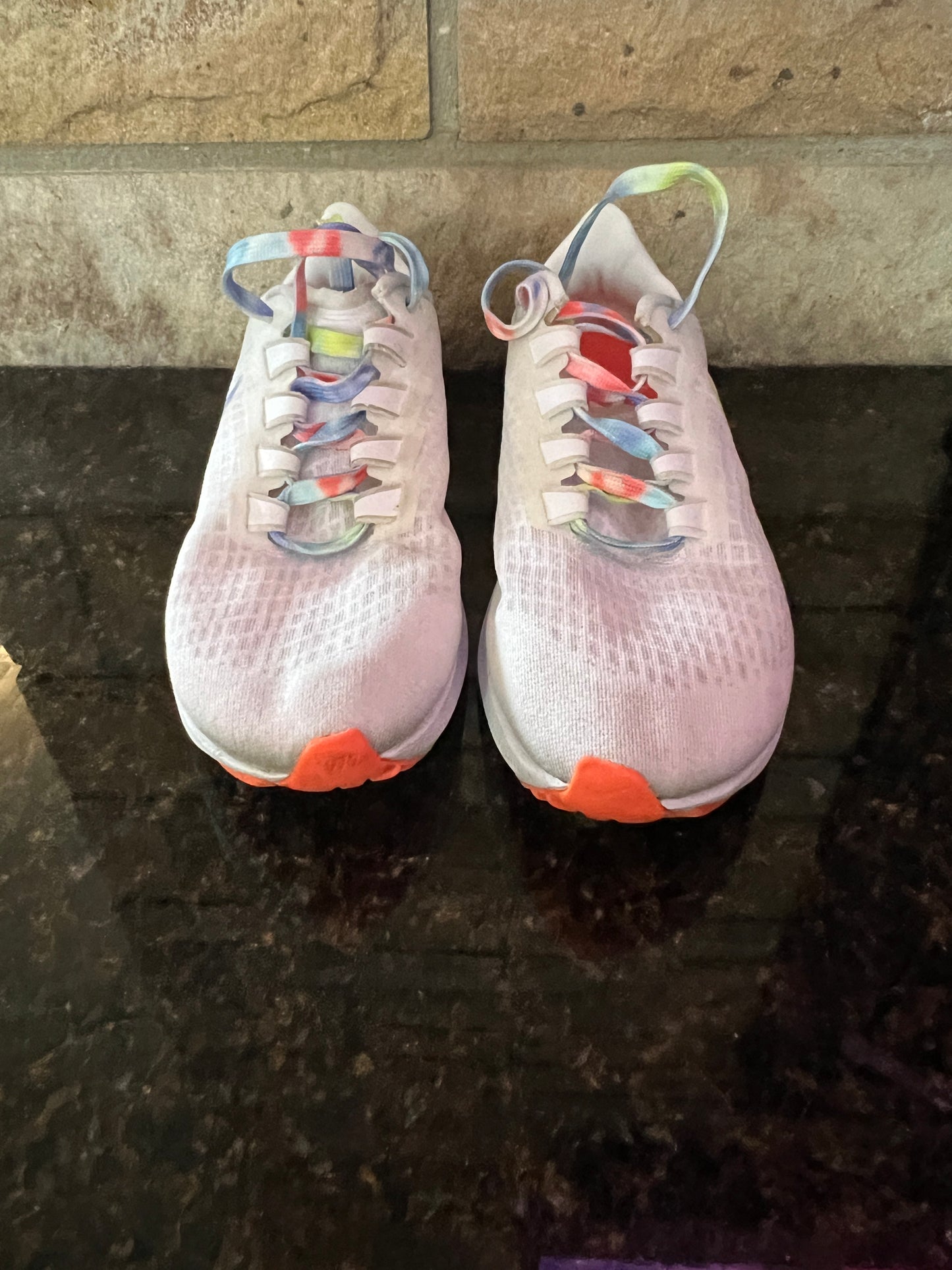 Women’s size 7.5 Nike White and Rainbow Shoe- PPU 45044 (Liberty Twp)