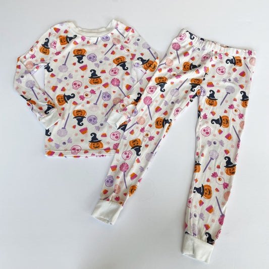 #118 | Size 5 | Wonder Nation Girls Super Soft White Halloween Pajamas