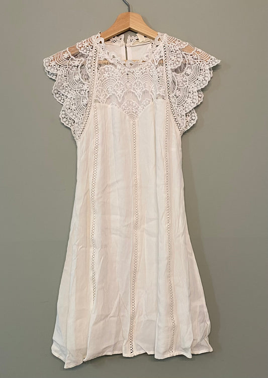 Francesca’s Women’s XS White Crochet Top Dress