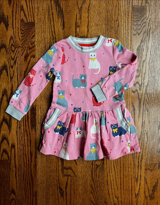 Seller #115 - Boden Girls 2-3Y Pink Sweatshirt Dress with Cats, GUC