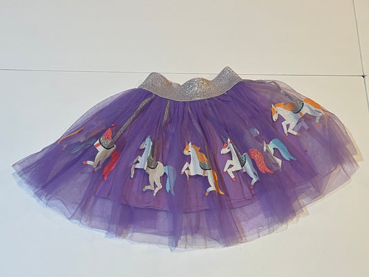 #180 Girls 3T Purple Unicorn Carousel Tulle Skirt