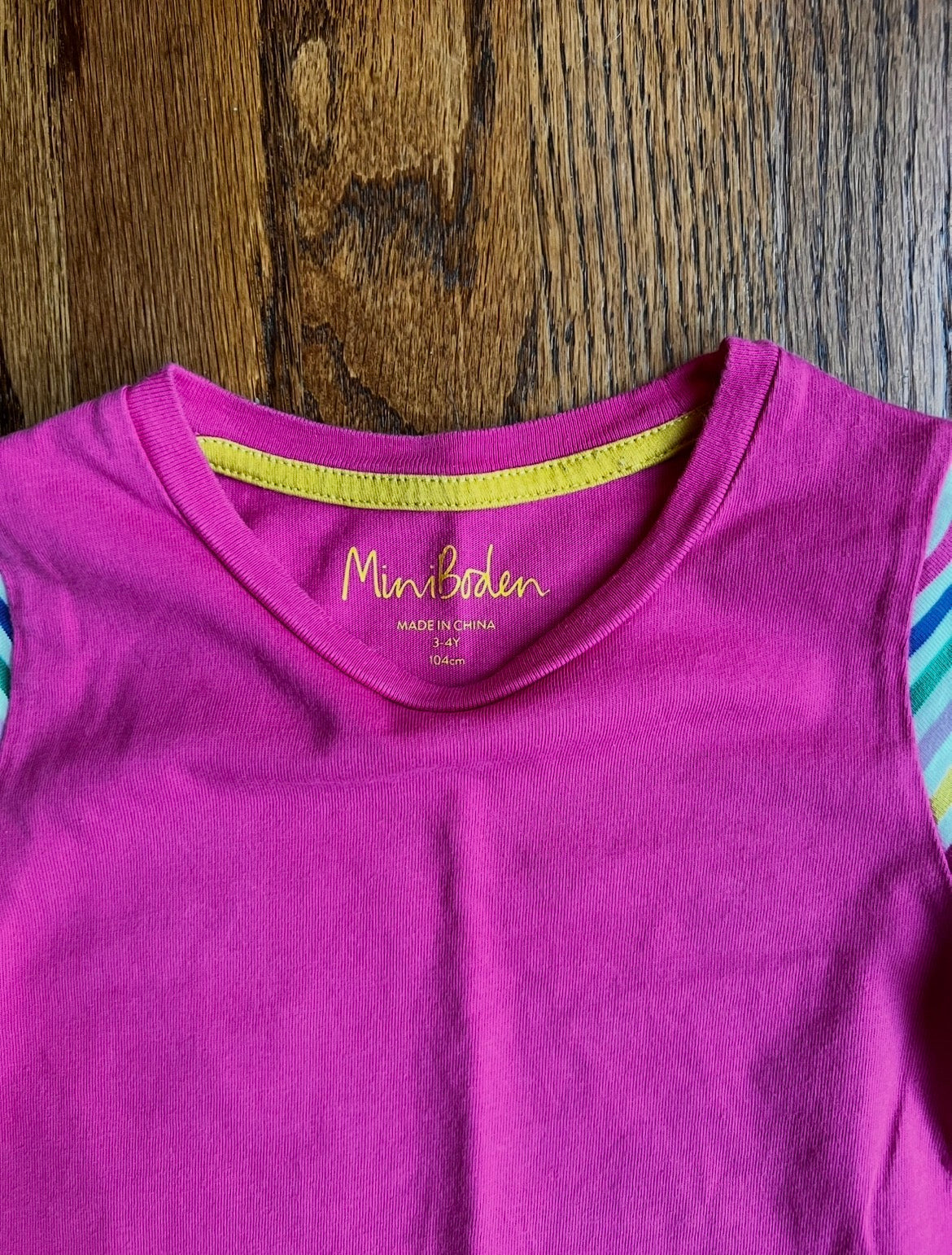 Seller #115 - Boden 3-4Y Pink Rainbow Stripe Kitten Tunic Dress, VGUC