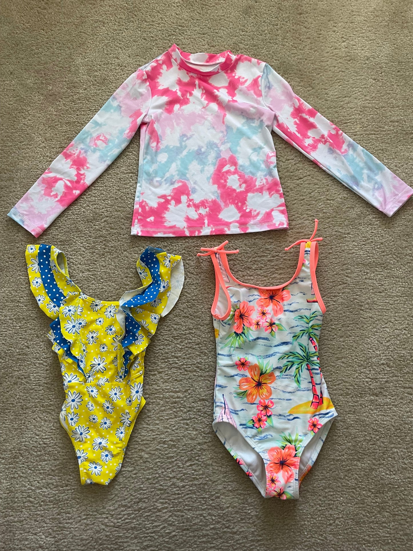 Seller 71: Girls size 6 swim suit and swim shirt bundle