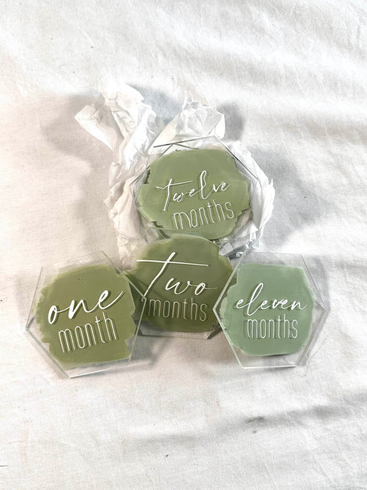 #30 Acrylic Sage Green Milestone Tiles