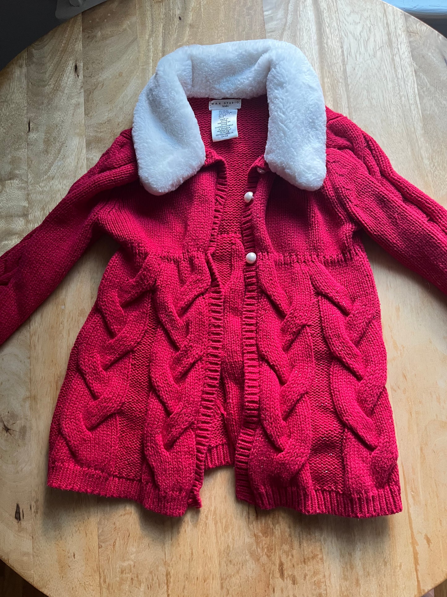#97- Max Studio Kids Red Sweater- Size XS (4)