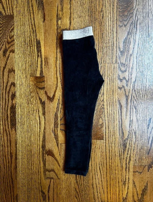 Seller #115 - Boden Girls 4-5Y Black Velvet Leggings with Gold Waistband, VGUC