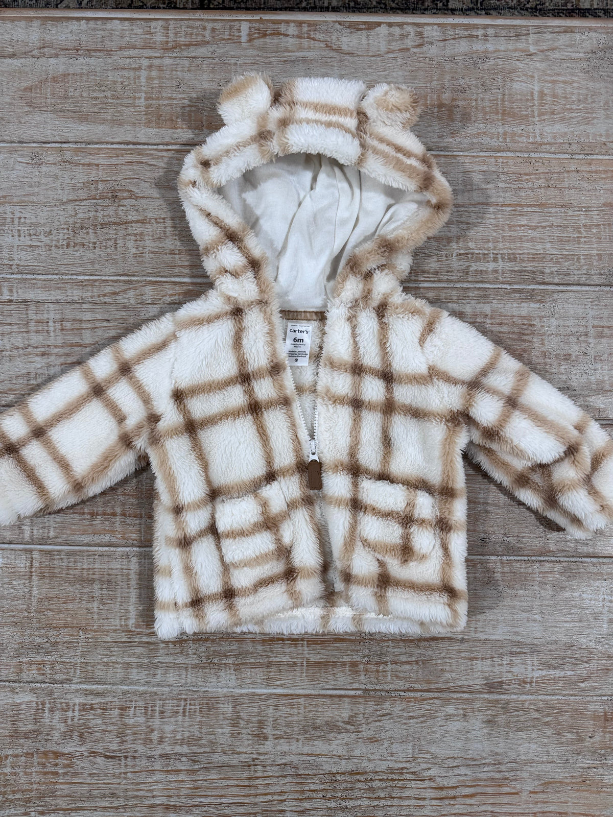 #108 Carters Baby Zip-Up Sherpa Jacket 6M