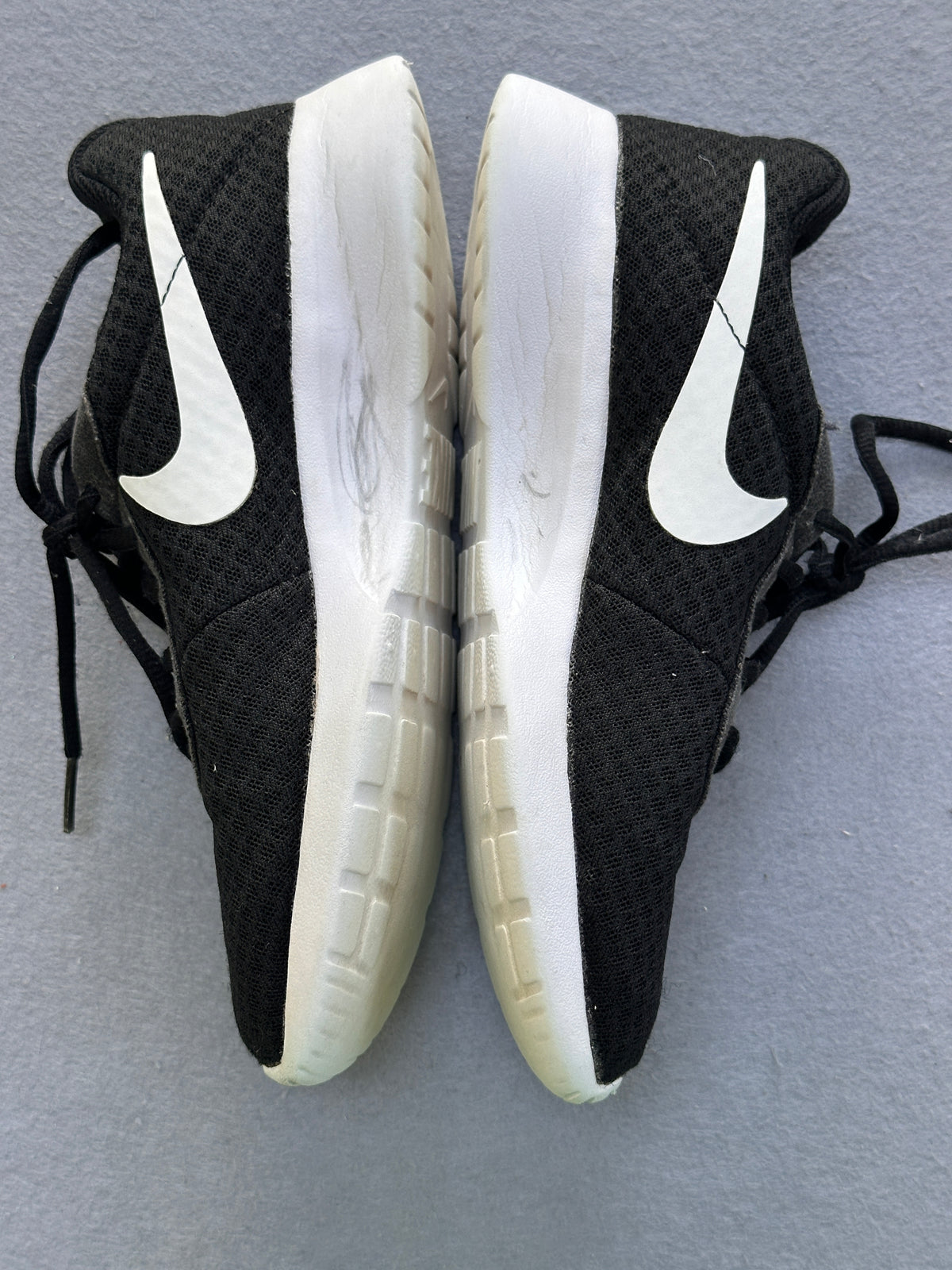 #163 Nike Black Sneakers with White Swoosh - size 5.5 - VGUC