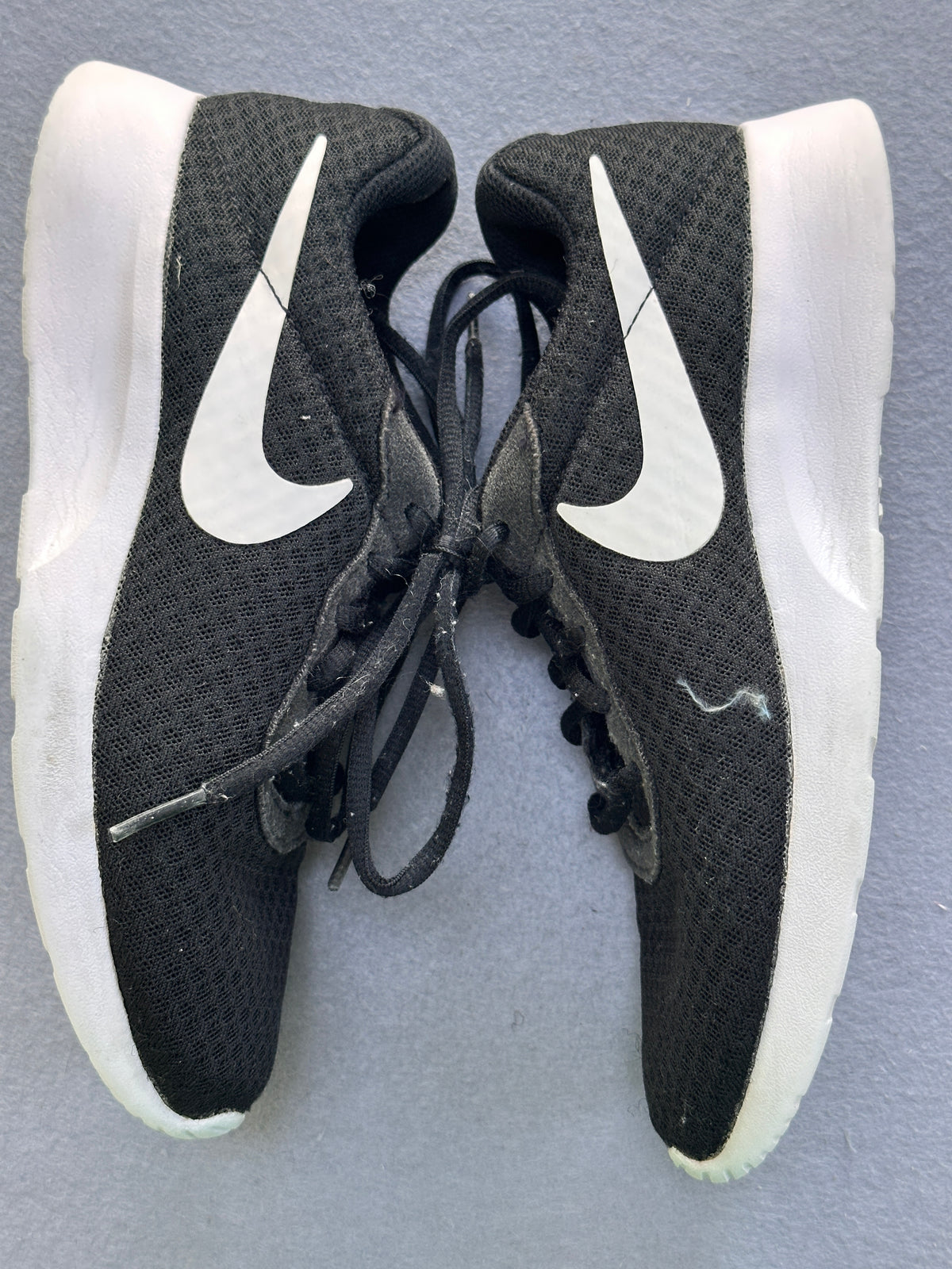 #163 Nike Black Sneakers with White Swoosh - size 5.5 - VGUC