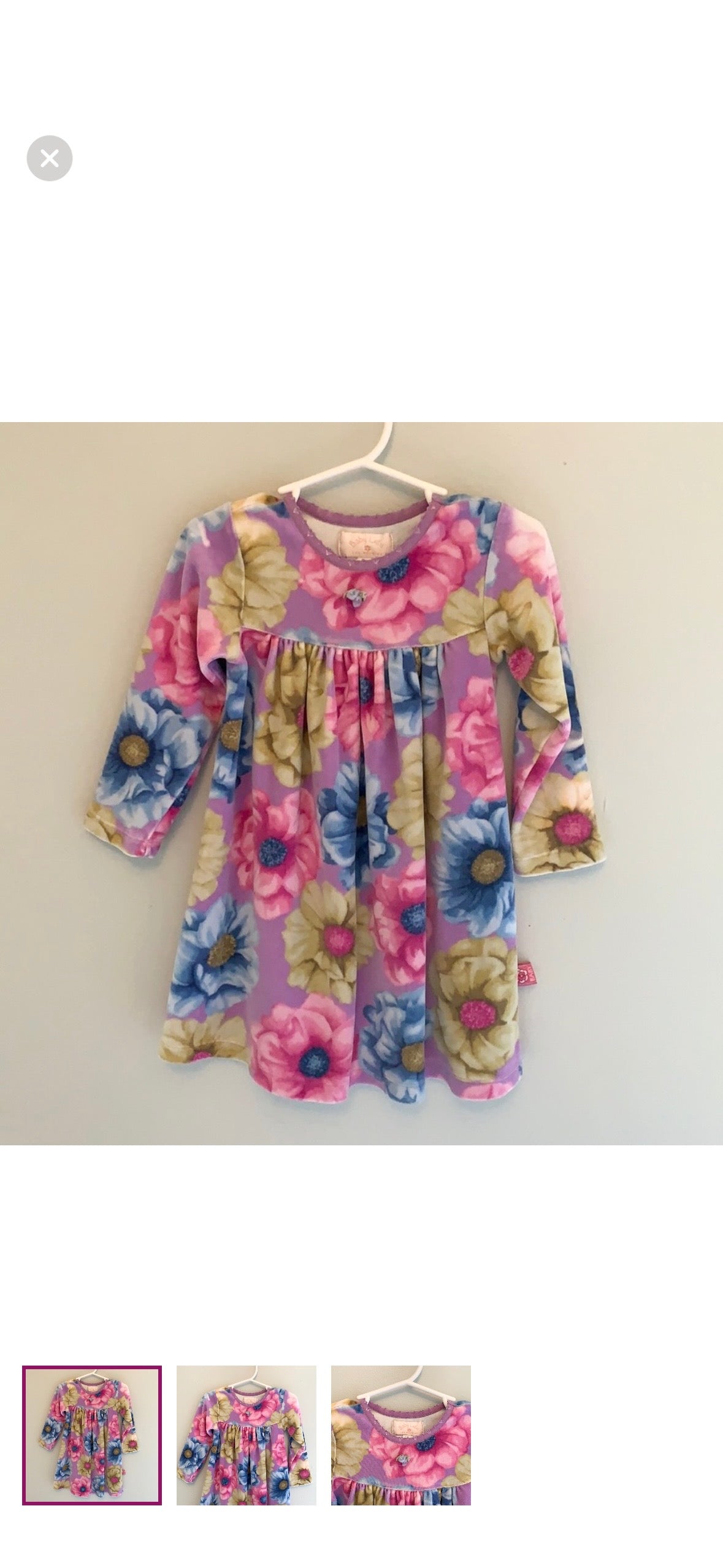 #130 Baby Lulu Girls Sz 3T Floral Dress