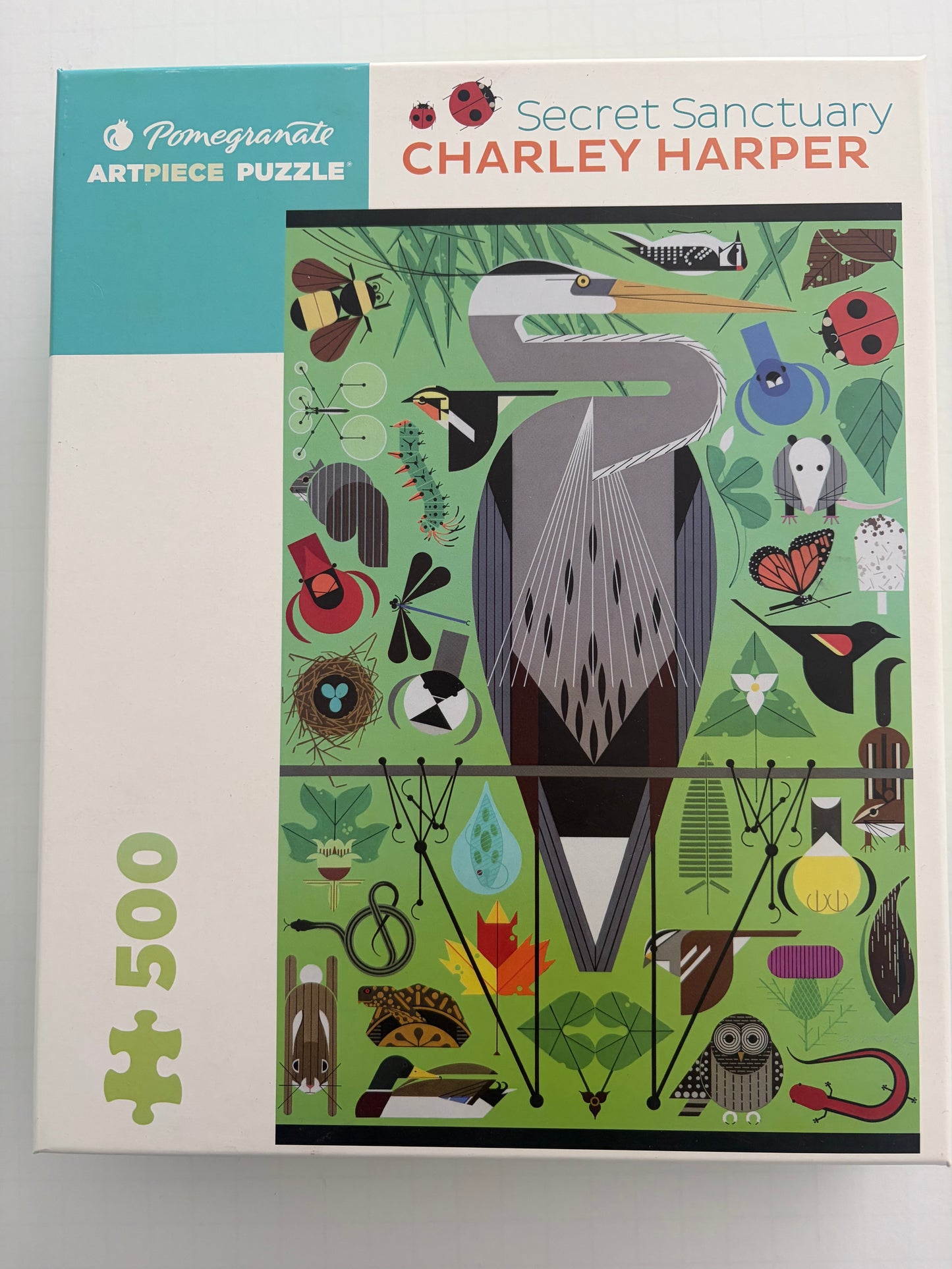 Seller #91 500pc. Pomegranate Artpiece Charley Harper "Secret Sanctuary" puzzle EUC
