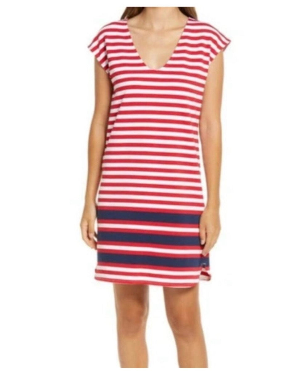 #130 Vineyard Vines Sz XXS Womens Cotton Striped Dress