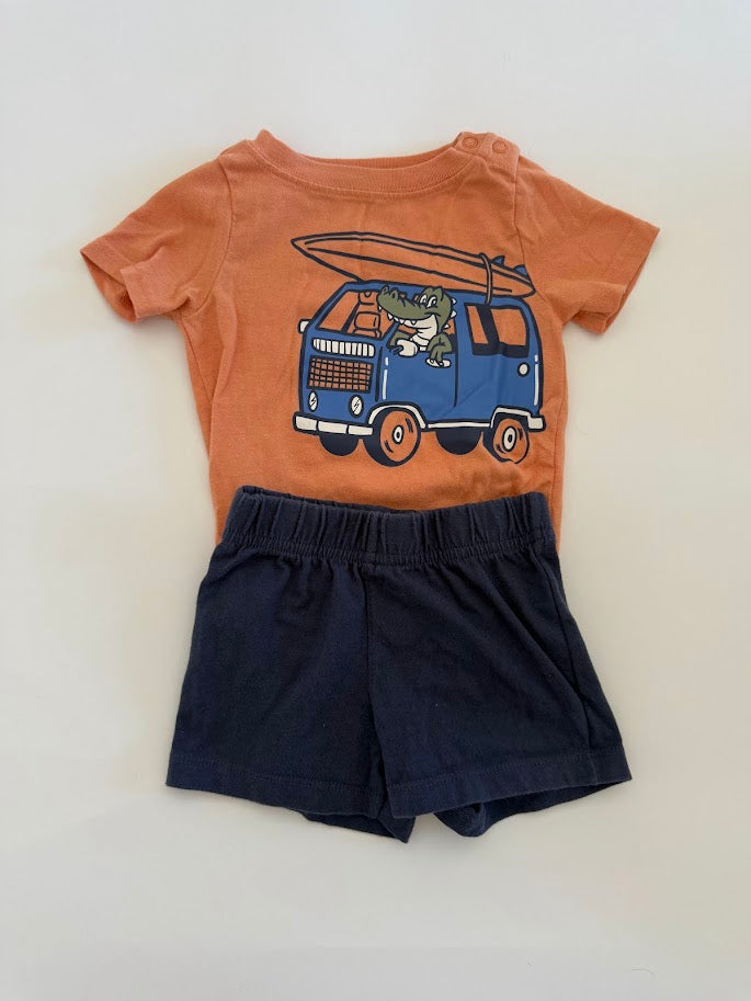 #78 REDUCED Garanimals Alligator Surf Outfit 12M