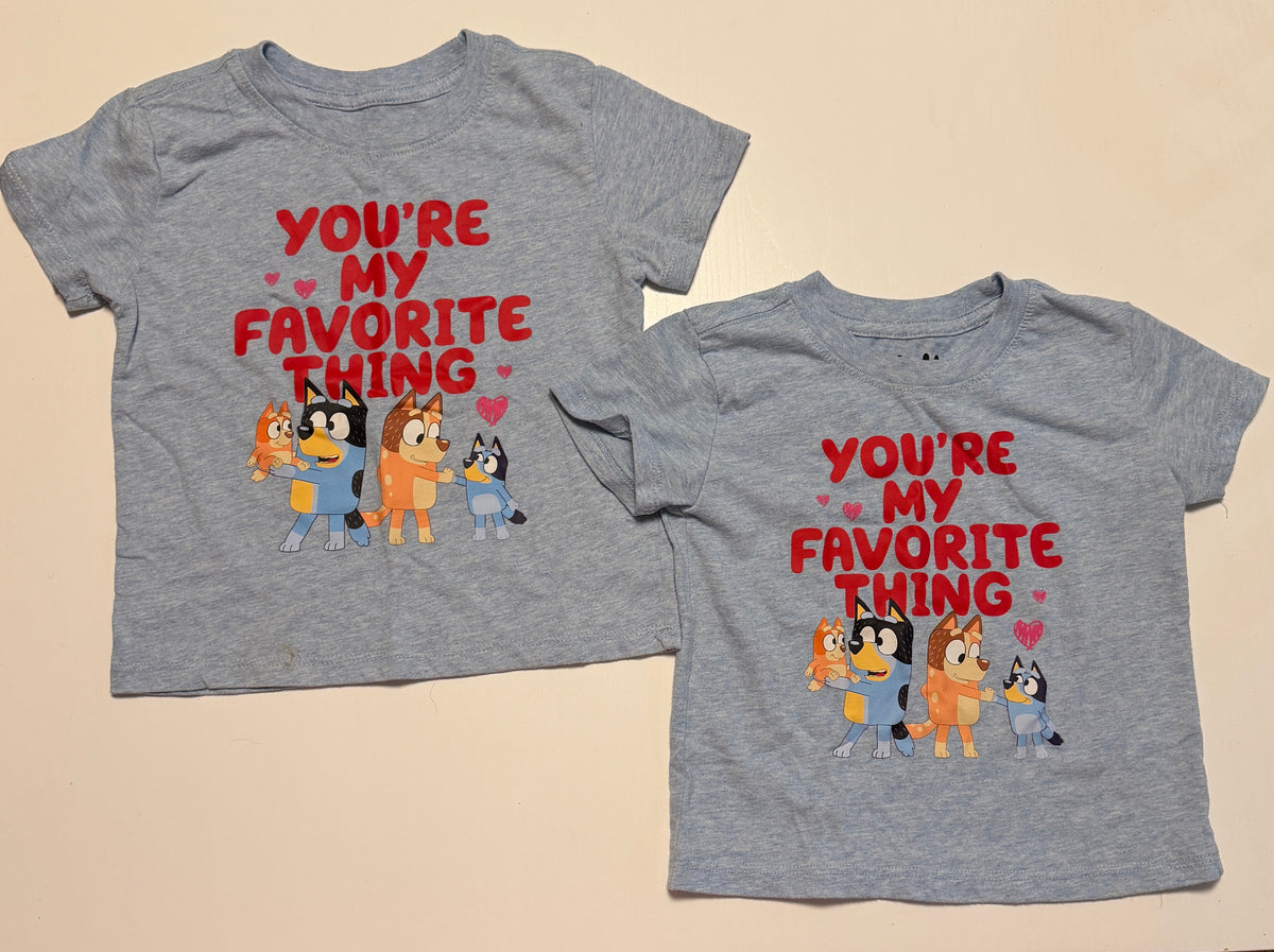 #93 bluey tee bundle size 2T and 3T