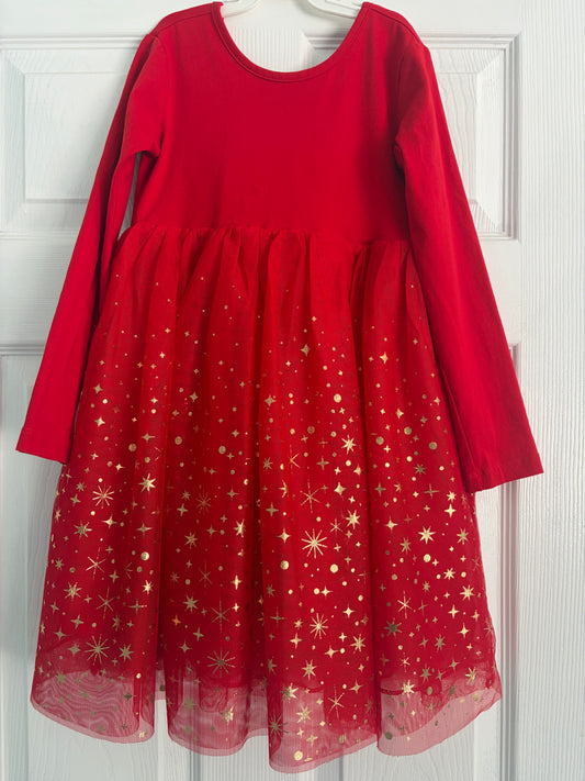 Seller #91 Girls' size 6-7 Hanna Andersson long-sleeve shimmer tulle dress EUC