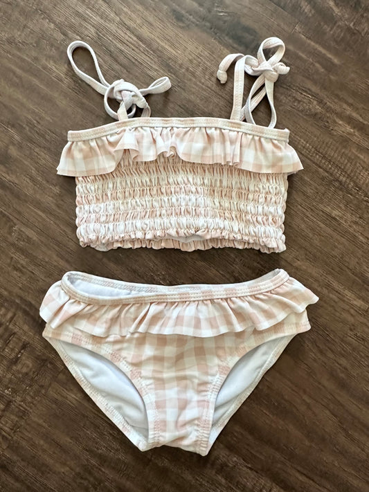 Swim zip girls checkered bathing suit size 2T