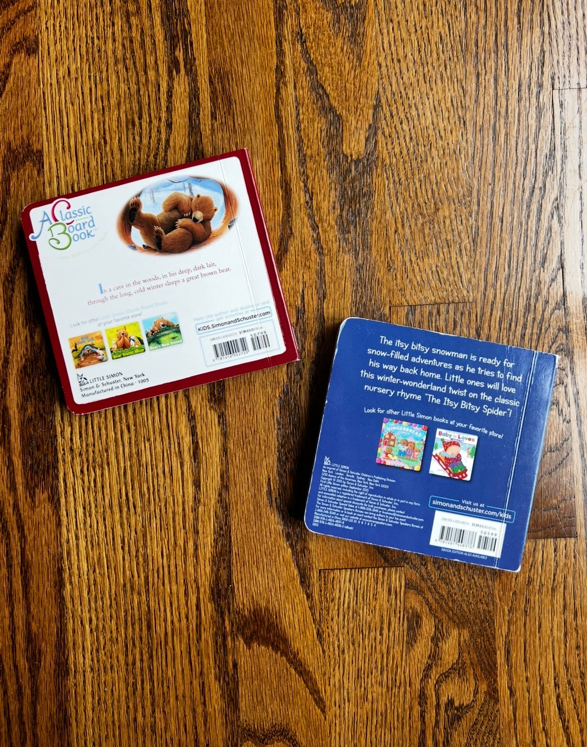 Seller #115 - Winter Board Books (Bear Snores On & Itsy Bitsy Snowman), VGUC/GUC