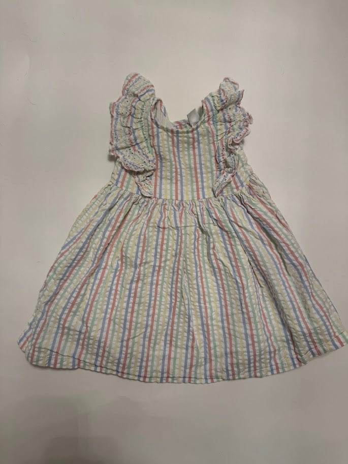 #78 REDUCED Little Me Pastel Striped Dress Girls 2T