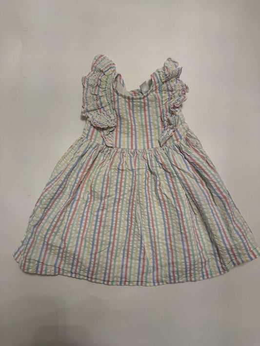 #78 REDUCED Little Me Pastel Striped Dress Girls 2T