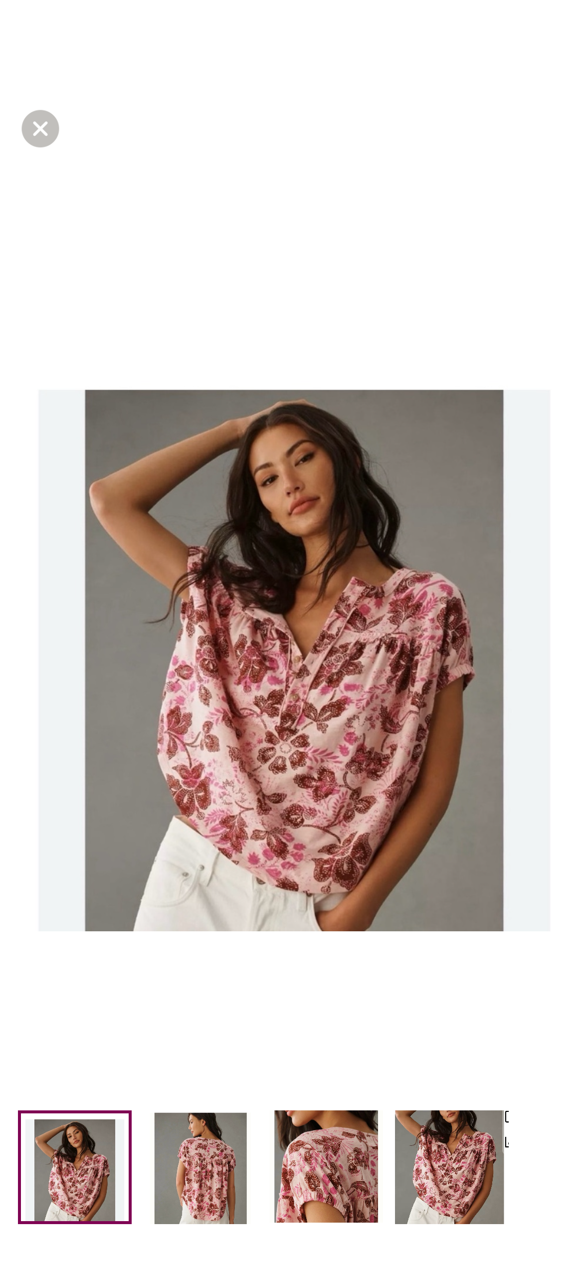 #130 Pilcro Anthropologie Floral Pink Blouse Sz Small