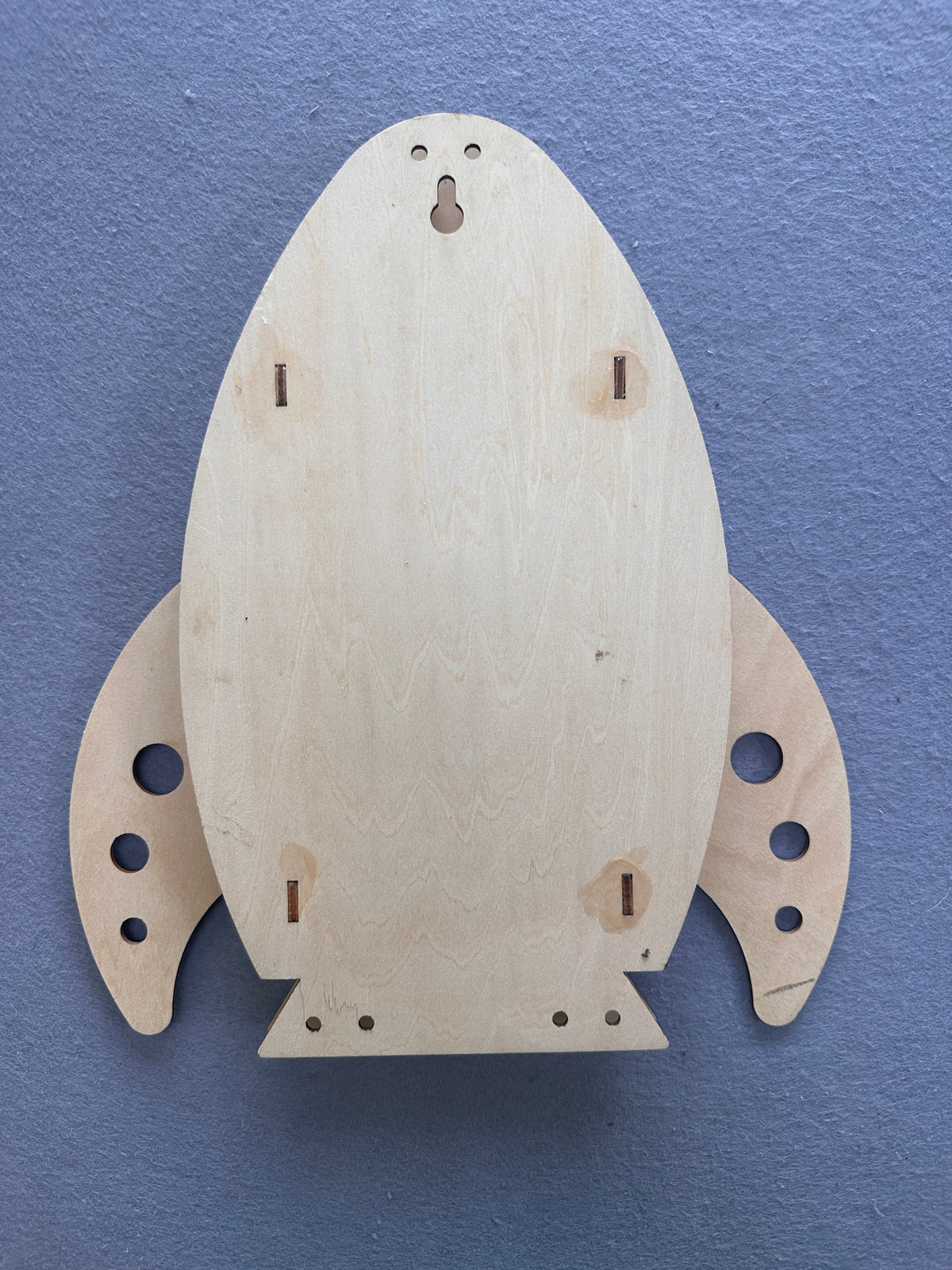 #163 Wooden Rocketship Wall Décor - 11" Tall