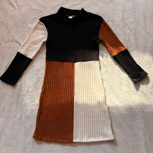 #102 - Rare Editions girls size 14 long sleeve ribbed dress