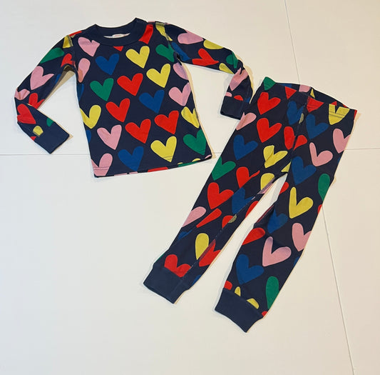 #180 Girls 100 (Girl 4) Hanna Andersson Navy Hearts