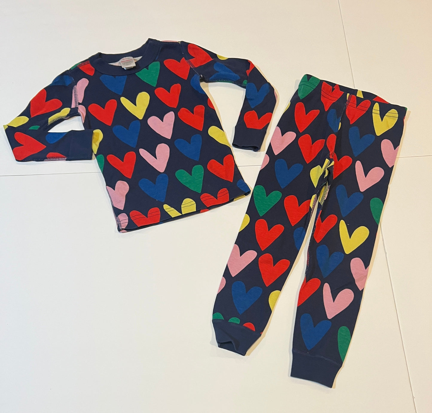 #180 Girls 100 (Girl 4) Hanna Andersson Navy Hearts