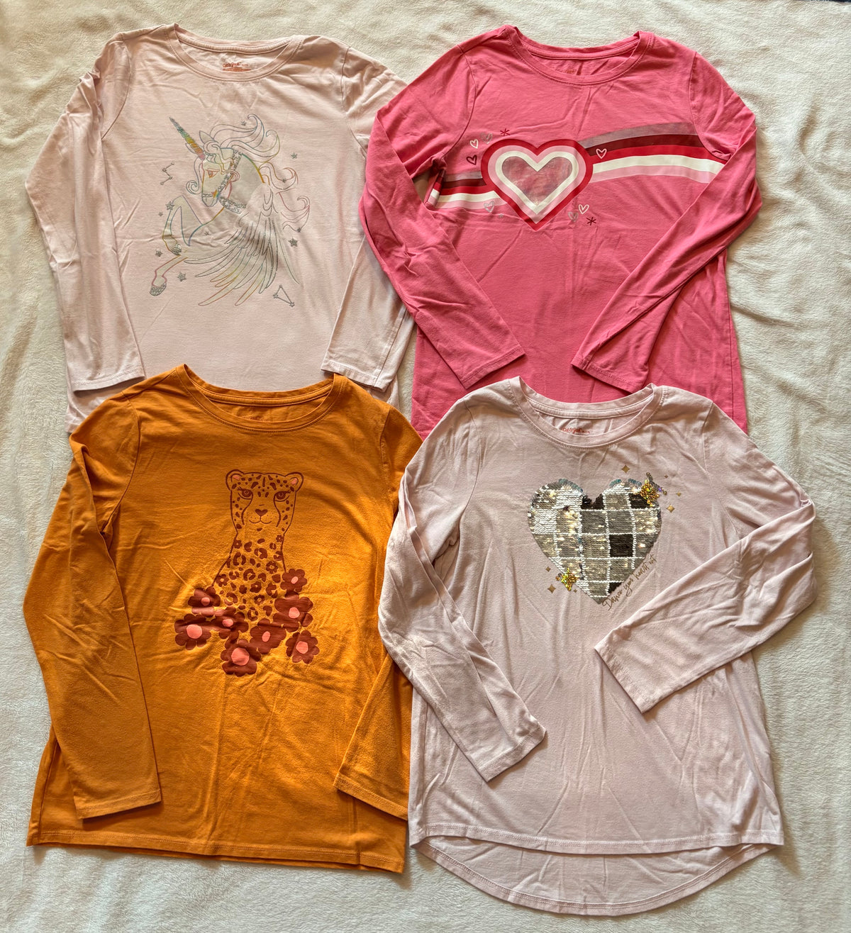#102 - Cat & Jack size 14 long sleeve tees x 4