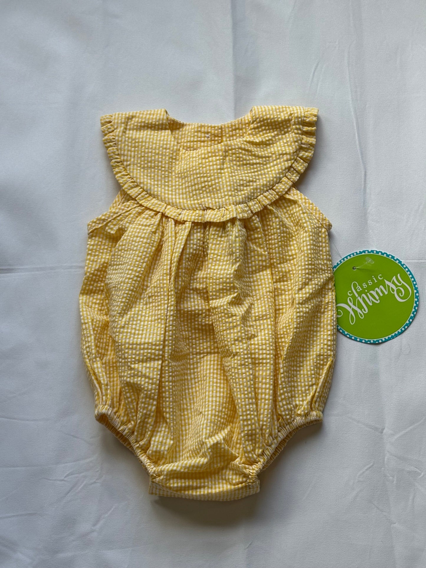 #88 REDUCED Classic Whimsy NWT Yellow Seersucker Bubble Girls Size 3M