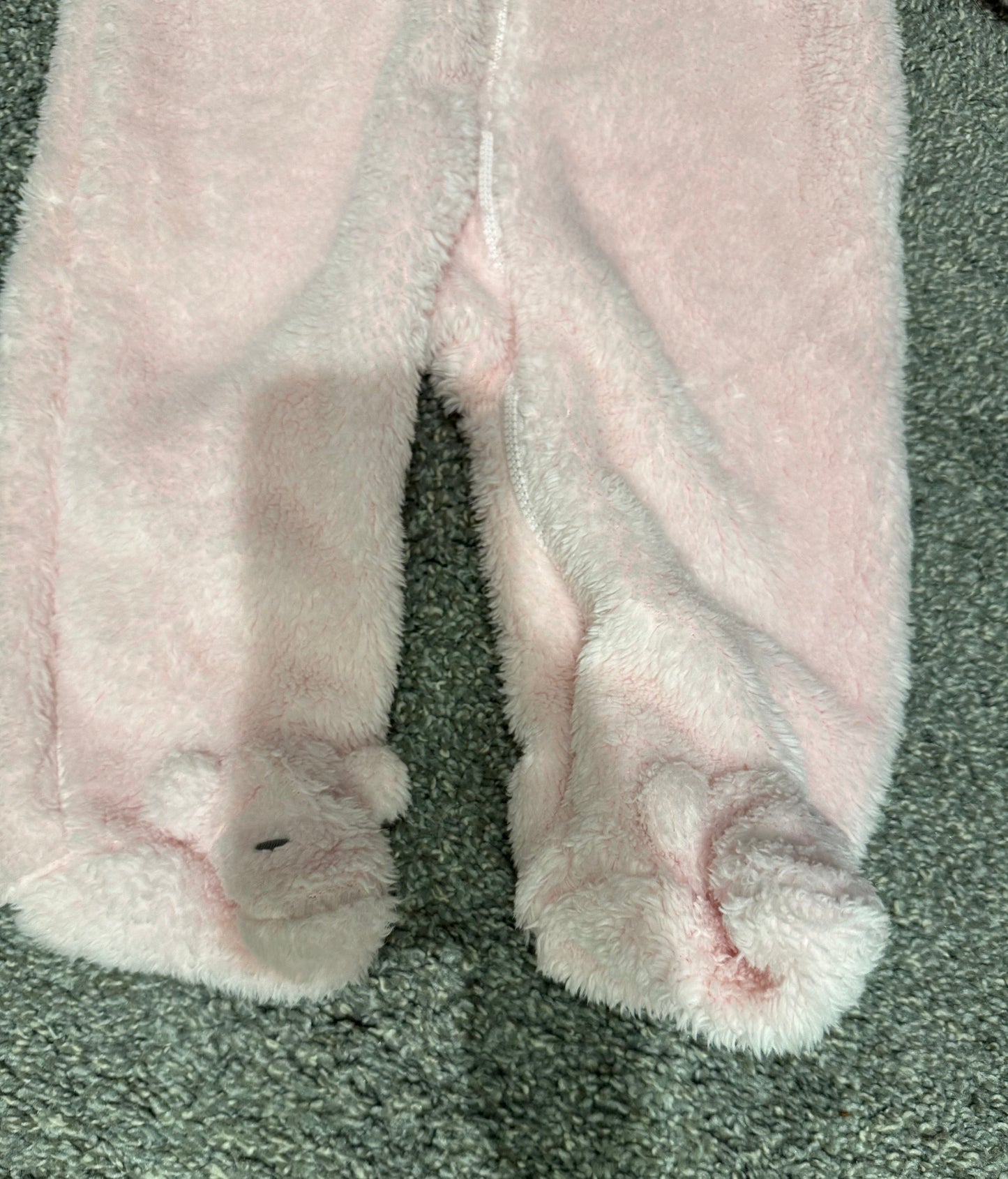 #53 baby girl long sleeve hooded jumpsuit - pink 9m