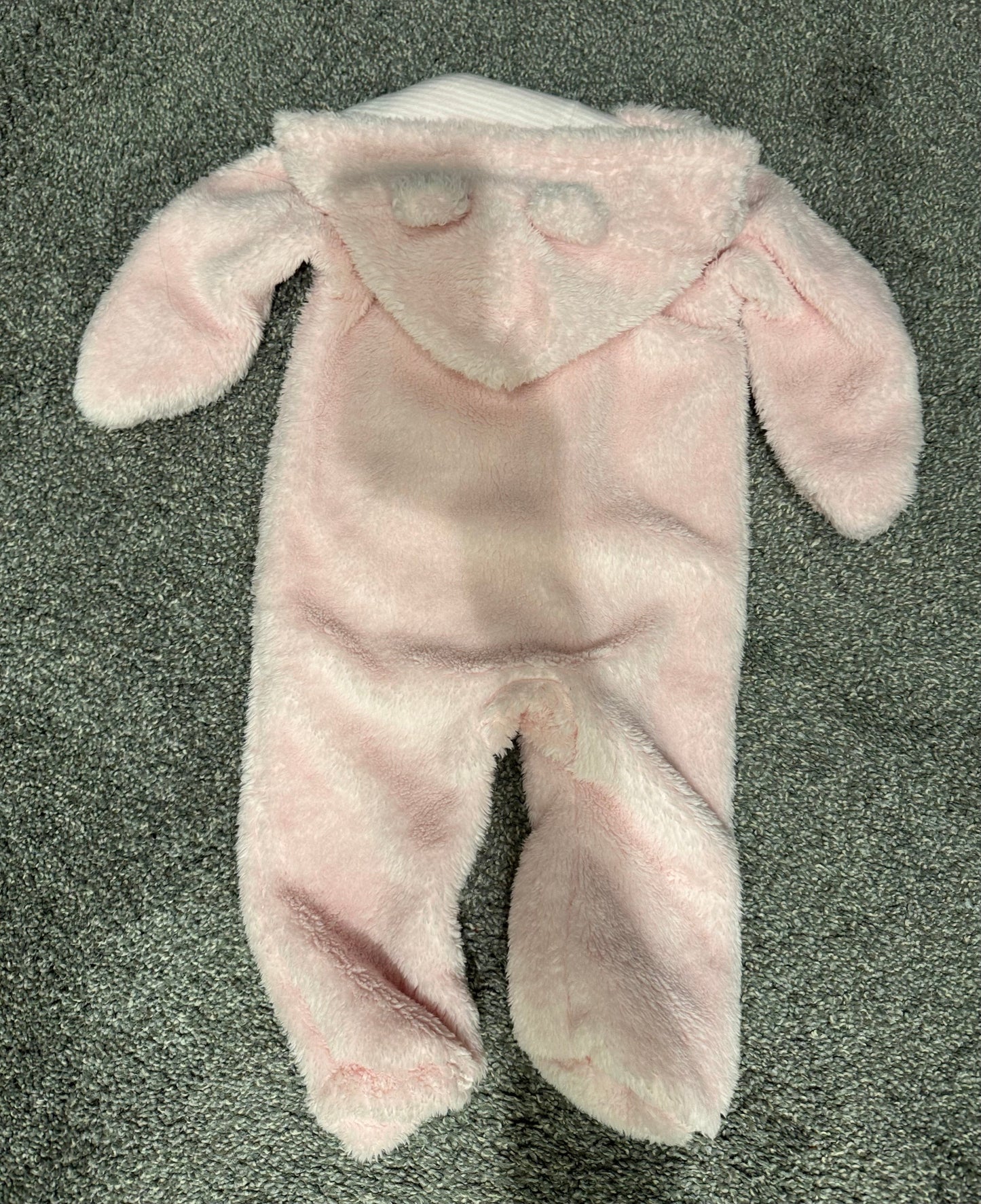 #53 baby girl long sleeve hooded jumpsuit - pink 9m