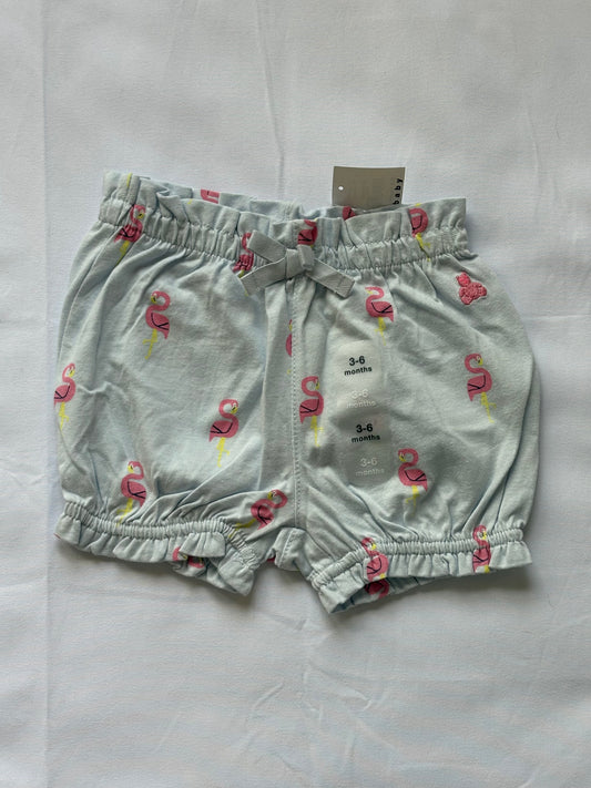 #88 Gap NWT Flamingo Bloomer Shorts Girls Size 3-6M