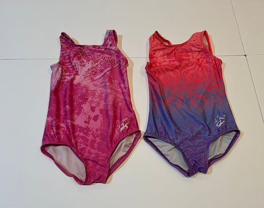 #180 Girls 3T-4T GK Elite Leotard Set (Pink and Pink/Purple)
