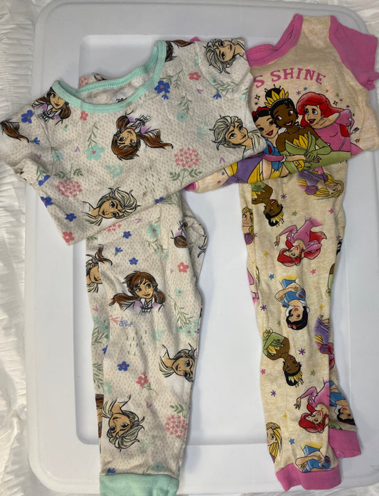 Seller #66 Girls Disney Princess Pajama Bundle - Fit like 2T
