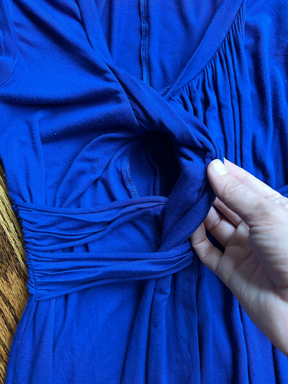 Seller #115 - Women’s Small Maternity/Nursing Maxi Dress (Deep Blue/Purple), VGUC